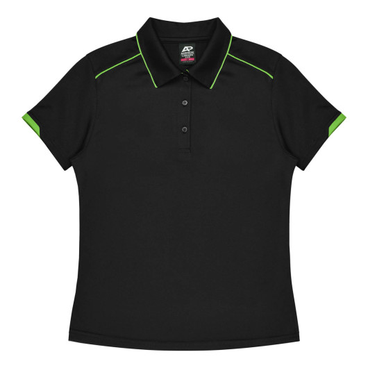 Hamilton  Womens Polos Black Kawa Green